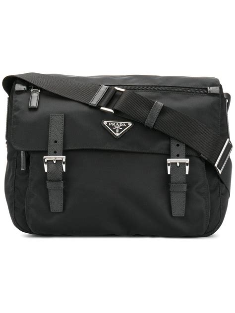 prada leather messenger bag va0784 black